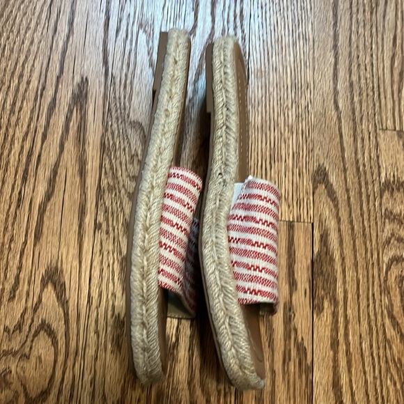 Like new! Worn for only about an hour! Espadrille. Red and cream stripe. - Picture 4 of 8